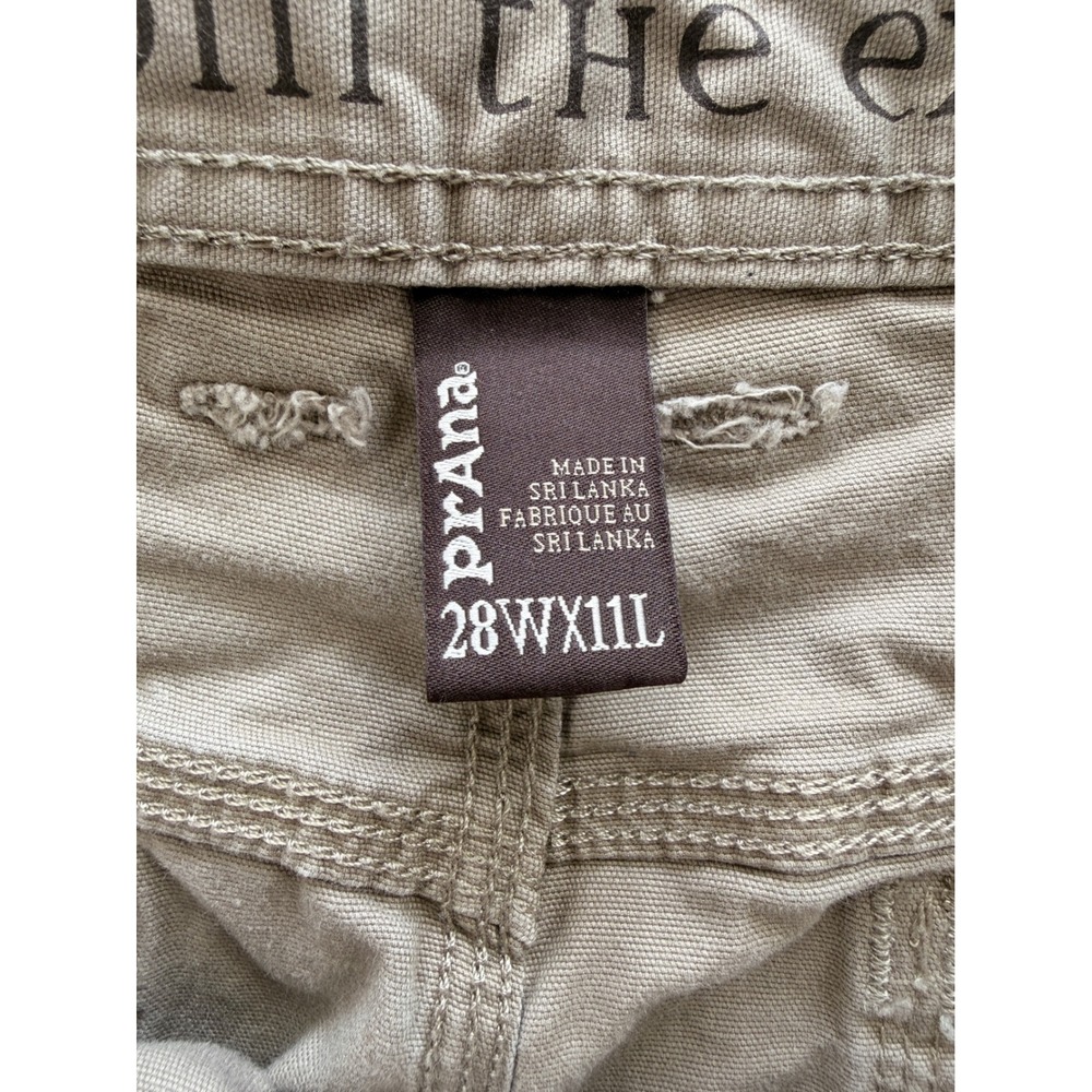 Prana Zion Carpenter Shorts Mens 28 Khaki Tan Stretch Canvas Hiking Utility 11L - Picture 4 of 6